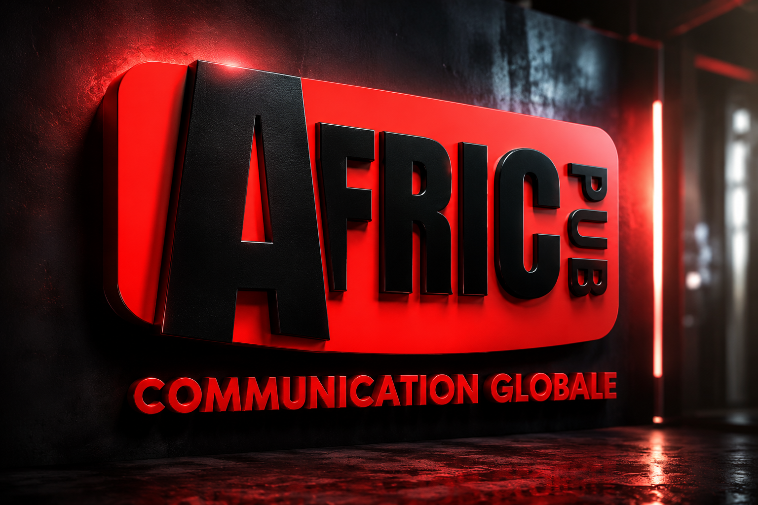 Enseigne lumineuse 3D Afric Pub — Communication Globale